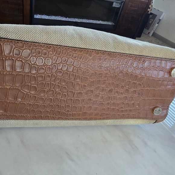 Vintage Michael Kors Canvas and Leather Handbag Gold Hardware Medium - Picture 6 of 16